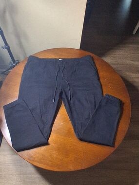 Men's Black Khaki Pants with Drawstring